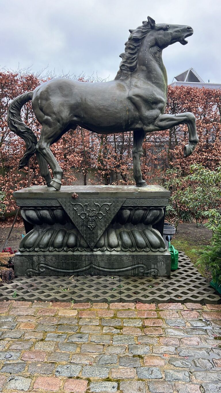 Rearing Horse on Classical Plinth