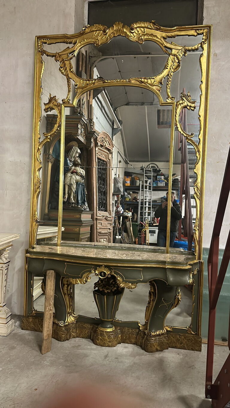 Rococo Trumeau Mirror & Console